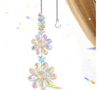 Sun Catcher Window Sun Catchers, Flower Sun Catcher Crystals, Window Rainbow Maker Crystal Hanging Decor for Garden Wedding Curtains Decoration(Light Multicolor)
