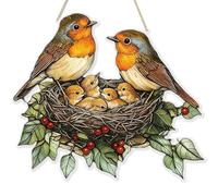 Sun Catchers for Windows, Acrylic Robin Ornaments, Colorful Hanging Bird Sun Catcher for Windows, Home, Garden, Robin Gifts