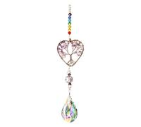 Sun Catchers For Windows, Hanging Crystals For Garden Sun Catcher Rainbow Maker Life Tree Pendant Window Decorations Heart Shaped Glass Window Ornament For Indoor Outdoor Decor