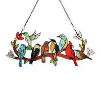 Sun Catchers for Windows, Stained Glass Effect Acrylic Bird Sun Catcher, Colorful Hanging Bird Suncatchers for Windows, Home, Garden, Gift, Outdoor Decor