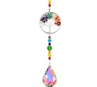 Sun Catchers for Windows, Tree of Life Healing Crystal Garden Ornaments Outdoor Decorations, Sun Catcher Garden Hanging Ornaments Car Accessories Pendant Decorations Gifts for Women Girls