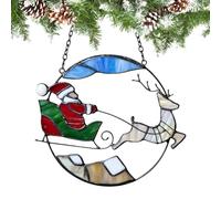 Sun Catchers Indoor Window - Acrylic 2d Flat Balcony Ornament,Santa in Sleigh Reindeer Suncatcher | for Home Kitchen Patio Outdoor Indoor