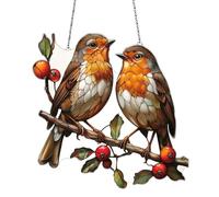 Sun Catchers Indoor Window - Birds on Branch Acrylic Window Panel - Double Side Home Wall Garden Decoration, Multicolor Wall Decor Suncatchers for Mom