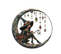 Sun Catchers, Sun Catchers for Windows Moonlight Witch Acrylic Stained Glass, Window Panel Hangings Wall Art Decor Hanging Sun Catcher Decor for Garden Windows or Door Hangings Decor