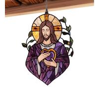 Sun Catchers Window, 2D Acrylic Jesus Ornaments, Housewarming Ornaments, Car Interior Accessories, 7.87 x 5.91 inches, Decorative Window Decoration and Home Decor