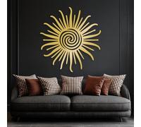 Sun Celestial Sunshine Metal Wall Art, Sunburst Spiral Boho Decorative Metal Artwork Decoration, Modern Art Sculpture Home Decor for Living Room, Bedroom Hallway and Stairs Nature Home