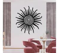 Sun Celestial Sunshine Metal Wall Art, Sunburst Spiral Boho Decorative Metal Artwork Decoration, Modern Art Sculpture Home Decor for Living Room, Bedroom Hallway and Stairs Nature Home