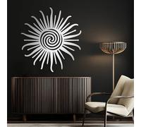 Sun Celestial Sunshine Metal Wall Art, Sunburst Spiral Boho Decorative Metal Artwork Decoration, Modern Art Sculpture Home Decor for Living Room, Bedroom Hallway and Stairs Nature Home
