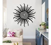 Sun Celestial Sunshine Metal Wall Art, Sunburst Spiral Boho Decorative Metal Artwork Decoration, Modern Art Sculpture Home Decor for Living Room, Bedroom Hallway and Stairs Nature Home