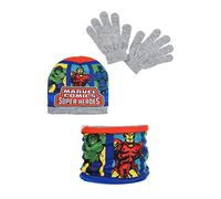 Sun City Avengers Hulk Iron Man Black Panther Kids Boys Winter Hat Scarf and Gloves Set, gray, 1 Month