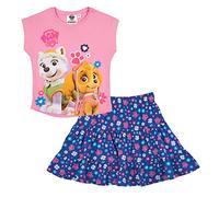 SUN CITY Paw Patrol Girls Cotton Skirt and T-Shirt Set Skye Everest, Pink and blue, 116