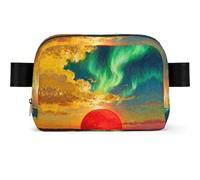 Sun Cloud Aurora Waterproof Waist Bag for Men Women-Adjustable Bum Bag for Travel, Lightweight Crossbody Chest Bag for Running Gym