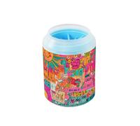 Sun Colorful Art Words Cute Reusable Pet Foot Cleaner with Silicone Brush Soft Pets Bathing Brush for Cats Dogs