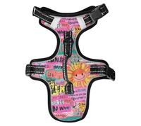 Sun Colorful Art Words Doodle Reflective Dog Vests for Malinois Working Vest for Dogs Large chalecos para Perros Medium