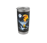 Sun Conure Howling at Moon 90's Retro Parrot Stainless Steel Insulated Tumbler