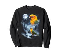 Sun Conure Howling at Moon 90's Retro Parrot Sweatshirt