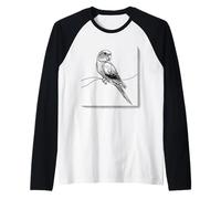 Sun Conure Line Art Parrot Lover Raglan Baseball Tee