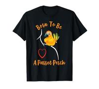 Sun Conure Parrot on Shoulder - Born to be a Perch T-Shirt