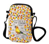 Sun Conure The Anatomy Of A Bird Lovers Crossbody Bag Memorial Parrot Keepsake Gift Sun Conures Accessories, Sun Conure