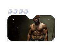 Sun Cover For Car Windshield A Muscular Man With A Spear Stands Confidently In A Dimly Lit Environment Car Windshield Sunshade Sunshade Triangle Sun Shade(76x140cm)
