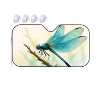 Sun Cover For Car Windshield Blue Dragonfly On A Branch Car Windshield Sunshade Sun Visor Portable Sun Shade(76x140cm)