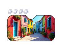 Sun Cover For Car Windshield Colorful Streets Of Burano: A Venetian Paradise Car Windshield Sunshade Sun Visor Portable Sun Shade(76x140cm)