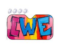 Sun Cover For Car Windshield Love In Bold, Colorful Letters Car Windshield Sunshade Sunshade For Car Sun Visor(70x130cm)