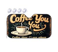 Sun Cover For Car Windshield Vintage Coffee Sign: A Warm Brew For Your Morning Routine Car Windshield Sunshade Sun Shield For Car Windshield Blackout Shade(76x140cm)