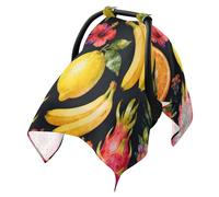 Sun Cover for Stroller Black Out Car Seat Net,Protects from Snow Tropical Fruit Black