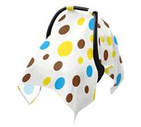 Sun Cover for Stroller Black Out Car Seat Sun Shade Cover,Protects from Snow Polka Dot Brown Yellow Blue