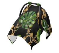 Sun Cover for Stroller Black Out Stroller Shade Extender,Protects from Snow Chain & Tropical Leaf