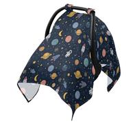 Sun Cover for Stroller Breathable Car Seat Net Cover,Protects from Dust and Snow Cartoon Speace Planet Navy