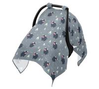 Sun Cover for Stroller Breathable Stroller Bassinet Cover, Travel Accessories Ocean Buffalo Gray