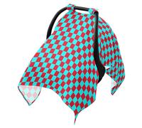 Sun Cover for Stroller Fit Shade Stroller Cover,Travel Accessories Buffalo Plaid Check Cyan Red