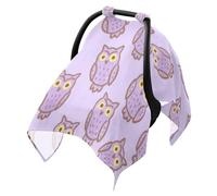 Sun Cover for Stroller UV Protection Bug Net Cover, Protects from Dust and Snow Fake Glitter Sequins Owl Bird Purple