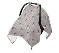 Sun Cover for Stroller UV Protection Stroller Net,Travel Accessories Hippo Funny Animal Flying Heart Orange Gray