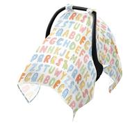 Sun Cover for Stroller Windproof Car Seat Sun Shade, Protects from Dust and Snow Cartoon Cute Letters