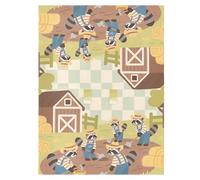 Sun Cover for Stroller Windproof Stroller Blackout Cover,Protects from Dust and Snow Cartoon Farmer Raccoon Brown