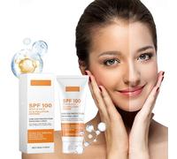 Sun Cream SPF 100, Sunscreen SPF 100, Sunscreen Lotion, Sun Lotion with UVA/UVB Protection, Moisturising, Anti-Ageing Sun Cream for Face and Body, Waterproof, Non-Greasy (1 Piece)