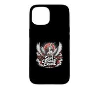 Sun Crowned Crane Japanese Mythic Goddess Crane Case for iPhone 15