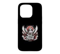 Sun Crowned Crane Japanese Mythic Goddess Crane Case for iPhone 15 Pro