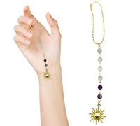 Sun Crystal Hanging Car Charm, Crystals Stones Ornament Boho Dangling Car Ornaments, Crystal Pendant Decor Car Mirror Door Garden Balcony