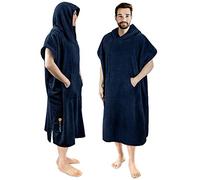SUN CUBE Surf Poncho Changing Robe with Hood | Absorbent Quick Dry Microfiber Wetsuit Changing Towel with Pocket for Surfing Men Women, Navy, One size