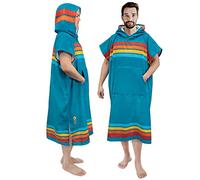 SUN CUBE Surf Poncho Changing Robe with Hood | Quick Dry Microfiber Wetsuit Changing Towel with Pocket for Surfing Men Women, Sunset Blue, One size