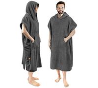 SUN CUBE Surf Poncho Changing Robe with Hood | Thick Quick Dry Microfiber Wetsuit Changing Towel for Surfing Beach Swim Outdoor Sports -Grey