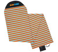 SUN CUBE Surfboard Sock Cover, Prevents Wax in Car, Stretchy Protective Surf Bag for Shortboard, Fish, Funboard, Longboard, Reinforced Nose, Drawstring, Machine Washable (8'0'', Sunset Orange)