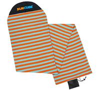 SUN CUBE Surfboard Sock Cover, Protective Surf Bag for Surfing Board, Light Stretchy Surfbag Sleeve for Longboard, Hybrid (8'6'', Sunset Orange)