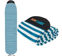 SUN CUBE Surfboard Sock Cover, Protective Surf Bag for Surfing Board, Light Stretchy Surfbag Sleeve for Longboard, Hybrid (8'6'', Sea Blue)