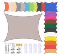 Sun e Sail - Outdoor Waterproof Canopy for Patios & Gardens 90% UV Protect Khaki 4x4m with Grommets & Accessories - Ideal for Sun Protect & nings