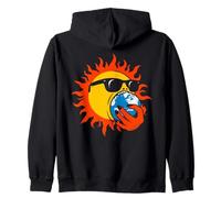 Sun Eating Earth - Provocative Earth Day Global Warming Zip Hoodie